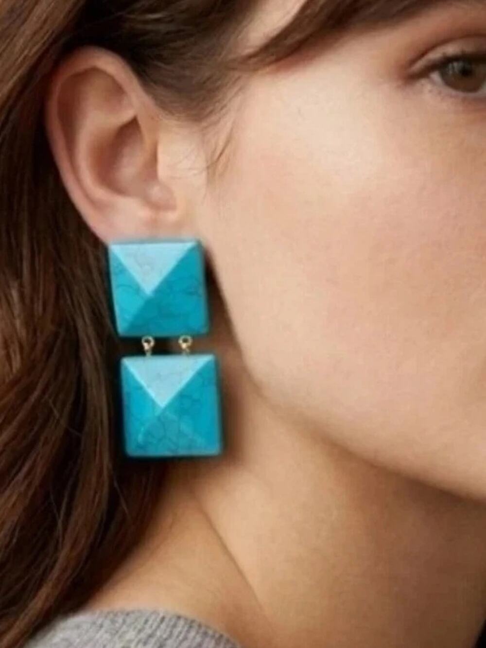Tuckernuck Jewelry Finnegan Drop Earrings in Turquoise NIB